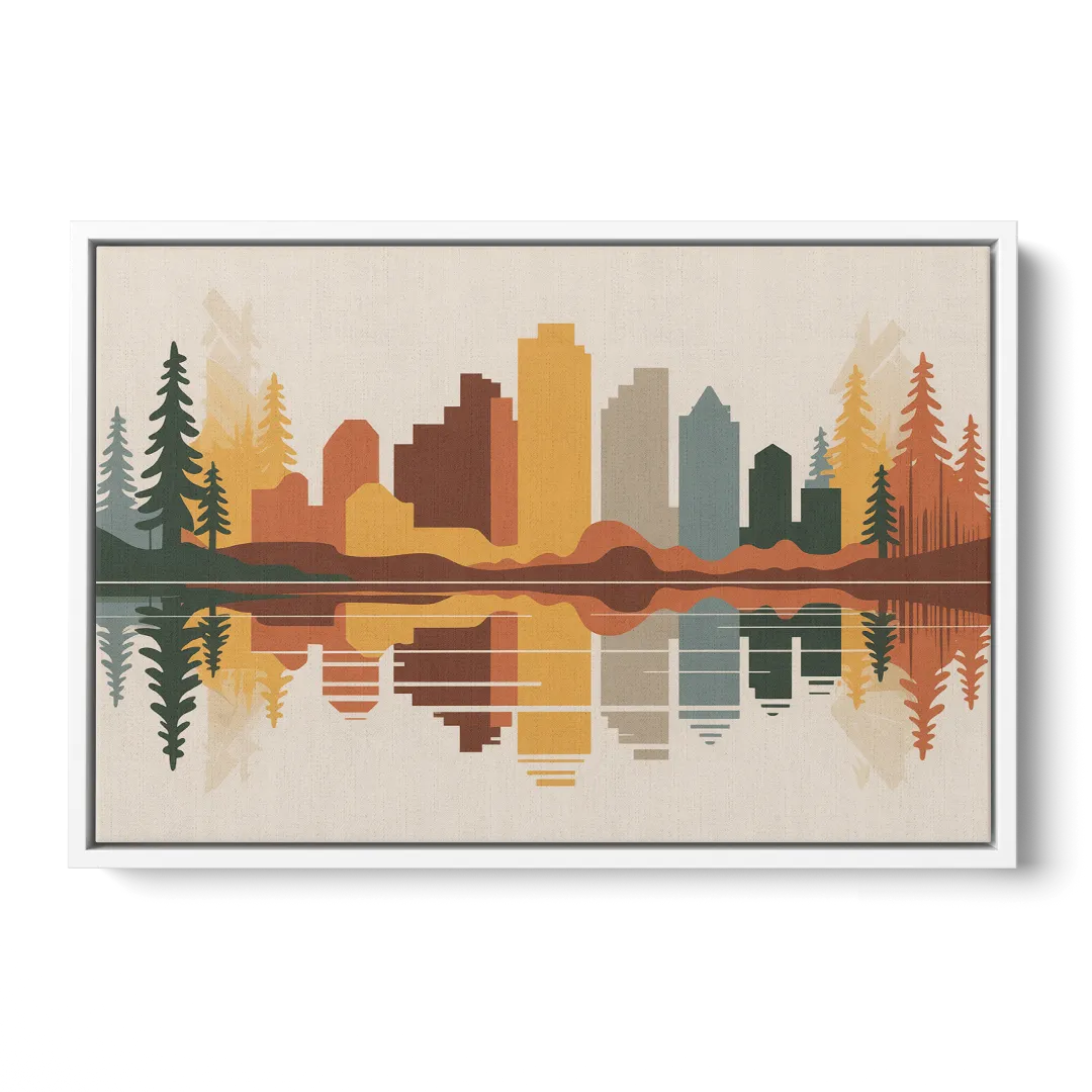 Jasper Autumn Colors - White Frame Canvas