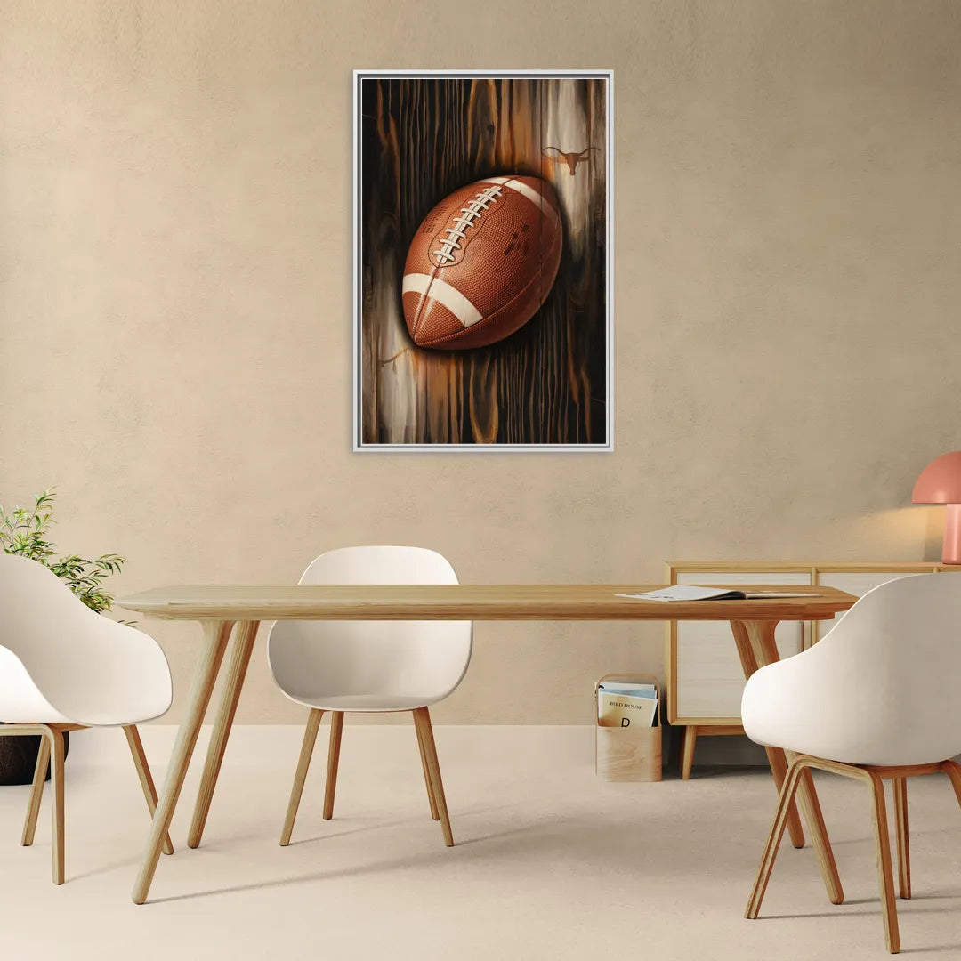 Austin UT Football Energy - Living Room White Frame Canvas
