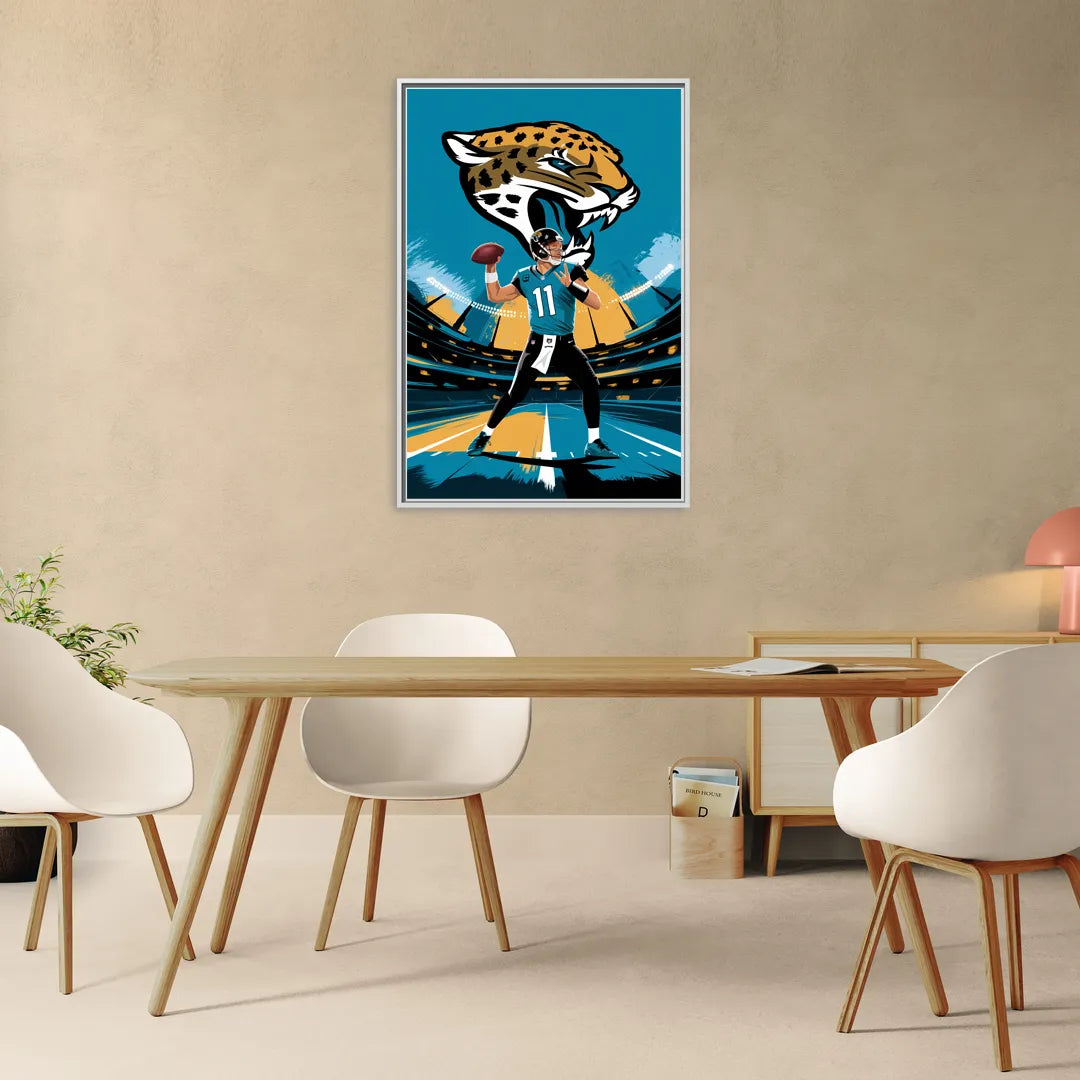 Jacksonville Jaguars Fans - Living Room White Frame Canvas