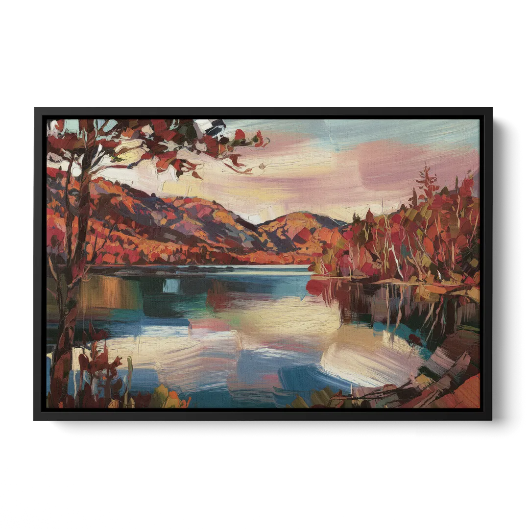 Lake Placid Adirondack Serenity - Black Frame Canvas