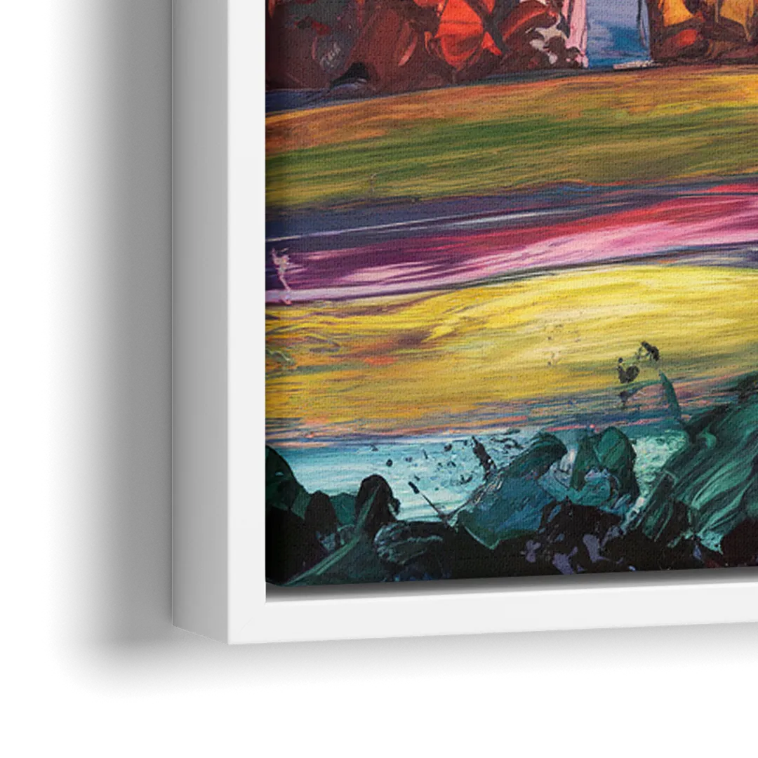 Washington DC Skyline Sunset - Close-Up White Frame Canvas