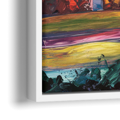 Washington DC Skyline Sunset - Close-Up White Frame Canvas