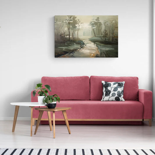 Salem Foggy Morning - Canvas Wall Art Living Room