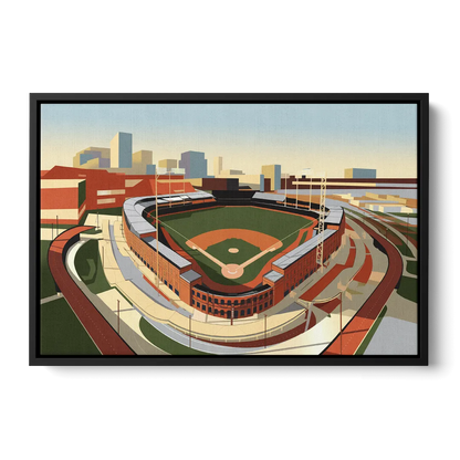 Camden Yards Baseball Stadium - Black Frame Canvas