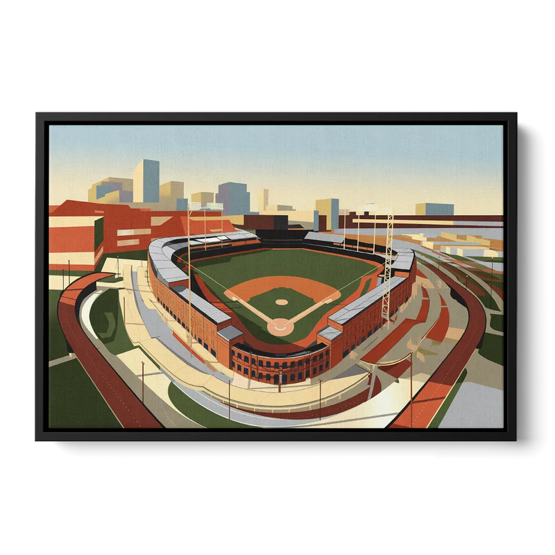 Camden Yards Baseball Stadium - Black Frame Canvas