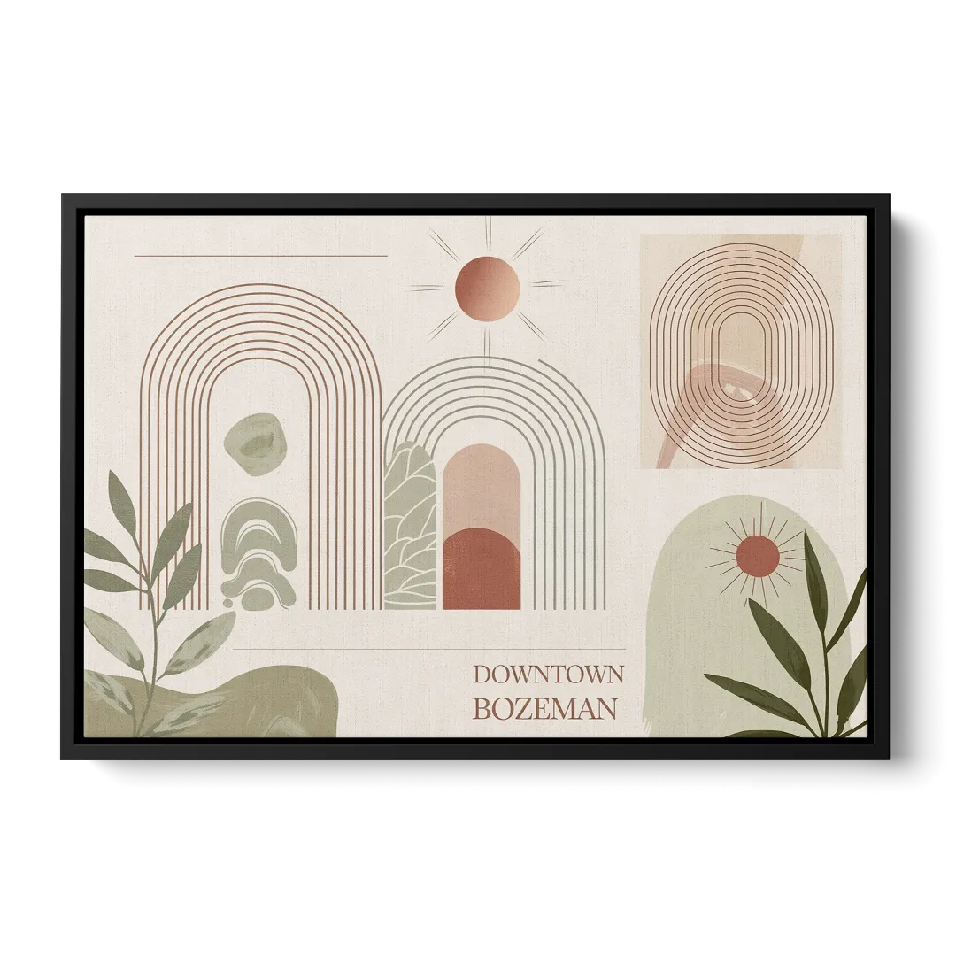 Bozeman Downtown Charm - Black Frame Canvas