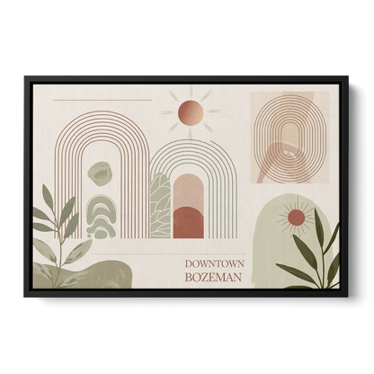 Bozeman Downtown Charm - Black Frame Canvas