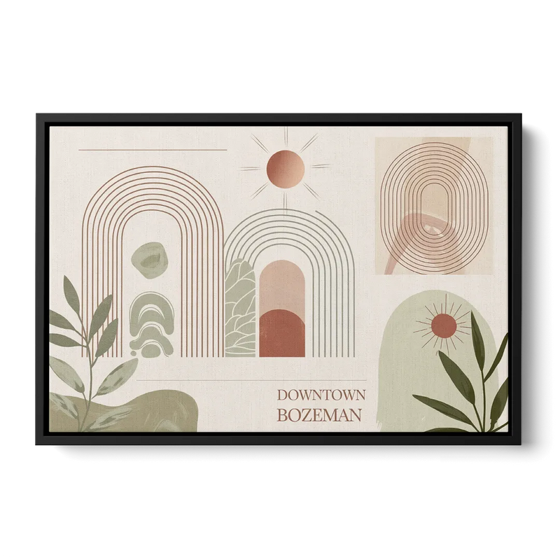 Bozeman Downtown Charm - Black Frame Canvas