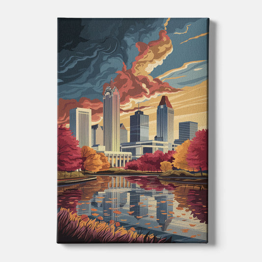 Atlanta Skyline in Autumn - Canvas Wall Art
