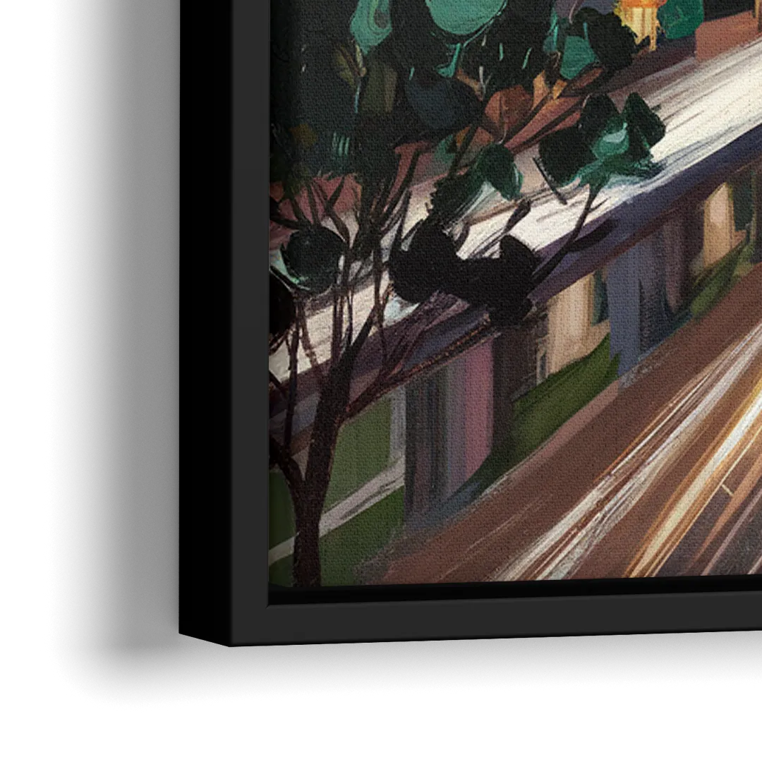 Atlanta Historic Neighborhoods - Close-Up Black Frame Canvas