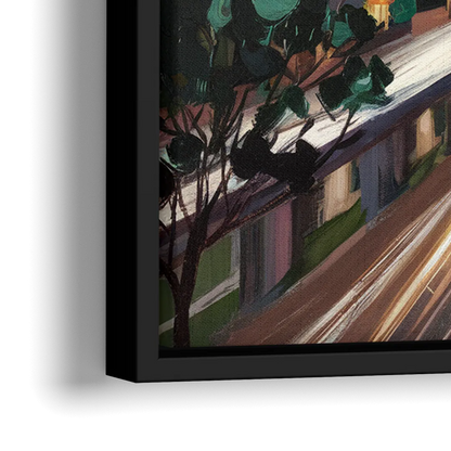Atlanta Historic Neighborhoods - Close-Up Black Frame Canvas