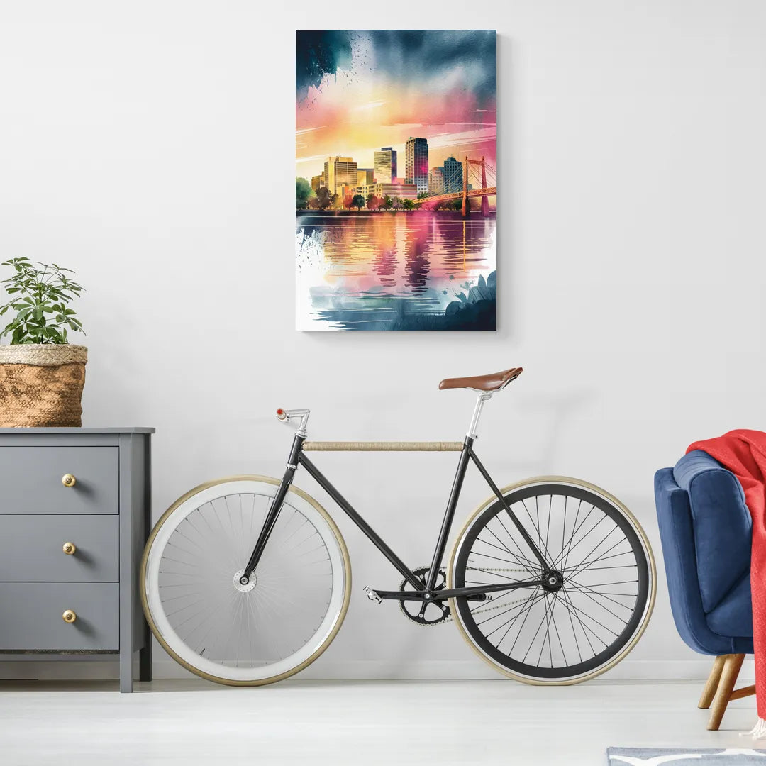 Milwaukee Cityscape Beauty - Canvas Wall Art Living Room