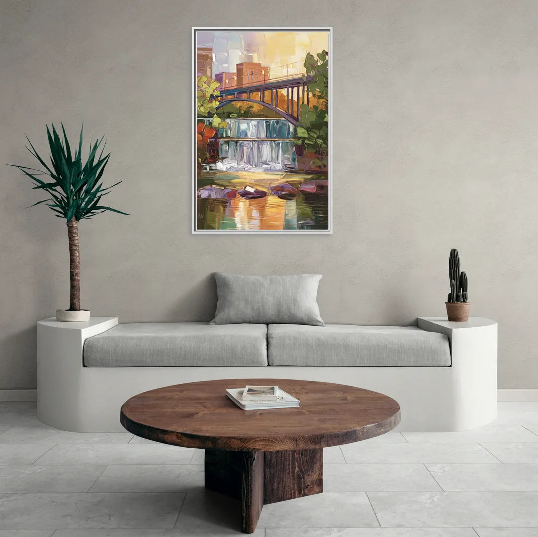 Greenville Historic Landmarks - Living Room White Frame Canvas