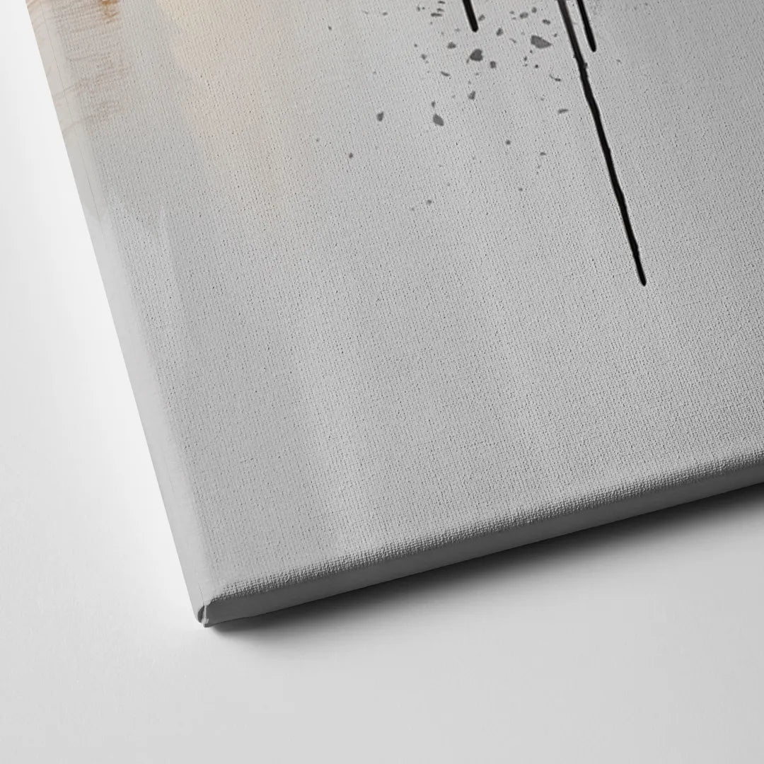 New York City Skyline Black Ink Style Minimalist Canvas Close Up