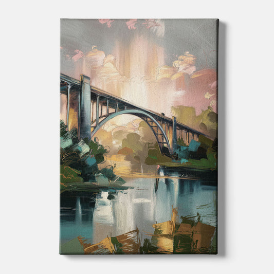 Augusta Iconic Bridge View - Canvas Wall Art