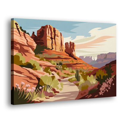 Sedona Canyon Trail Serenity - Canvas Print Art Sides