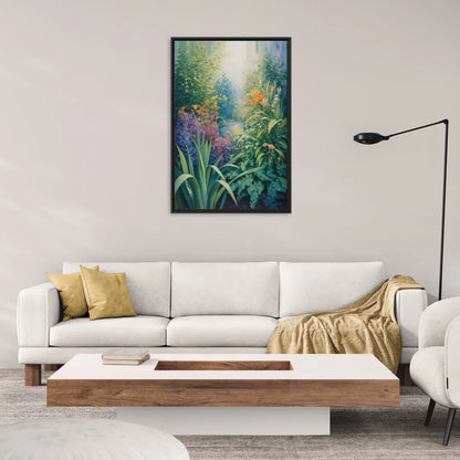 Montreal Botanical Garden - Living Room Black Frame Canvas