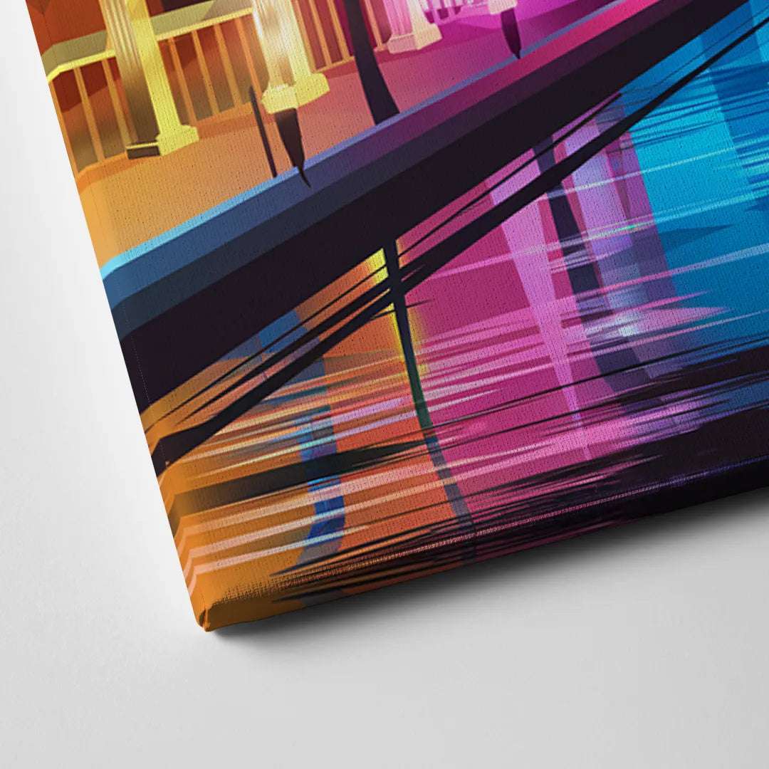 Miami Cityscape by Night Canvas Close Up