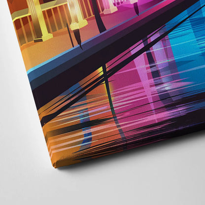 Miami Cityscape by Night Canvas Close Up