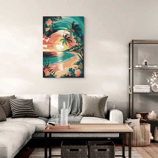 Naples Tropical Paradise - Canvas Wall Art Living Room
