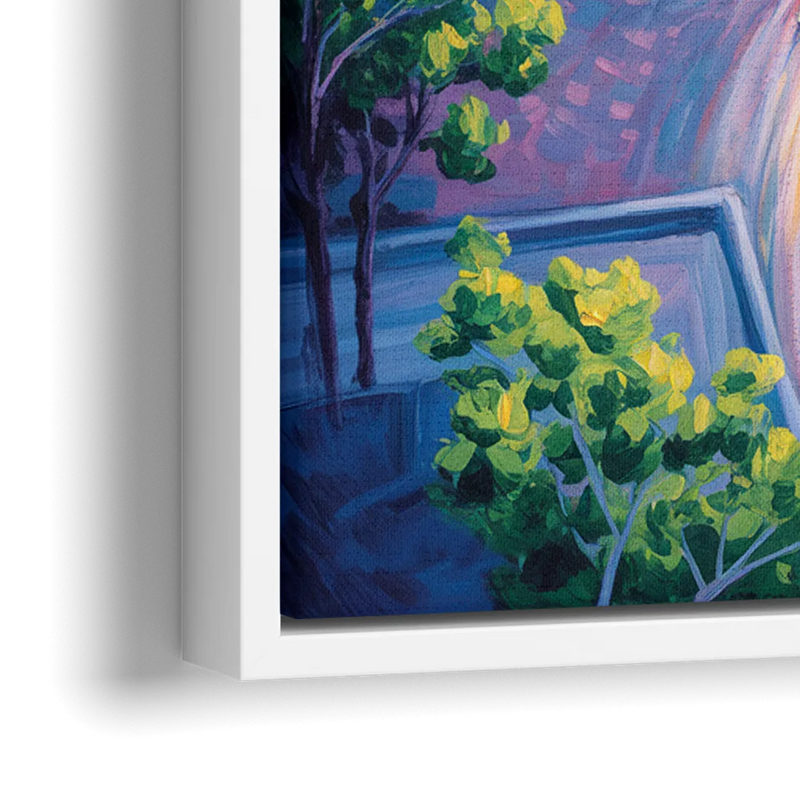 Quebec City Tower View - Close-Up White Frame Canvas