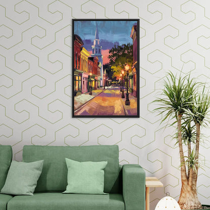 Burlington Historic Downtown - Living Room Black Frame Canvas