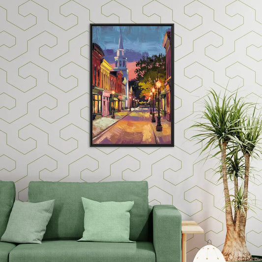 Burlington Historic Downtown - Living Room Black Frame Canvas