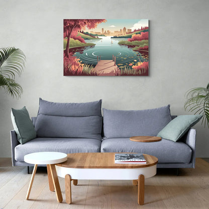 Madison Scenic Lakeshores - Canvas Wall Art Living Room