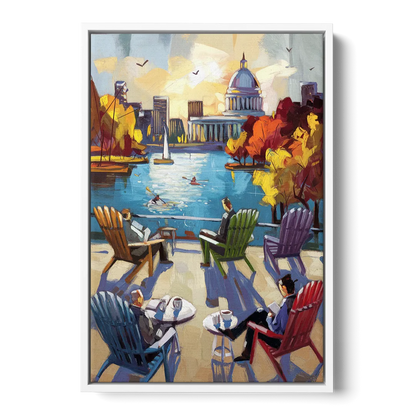 Madison Union Terrace Vibes - White Frame Canvas