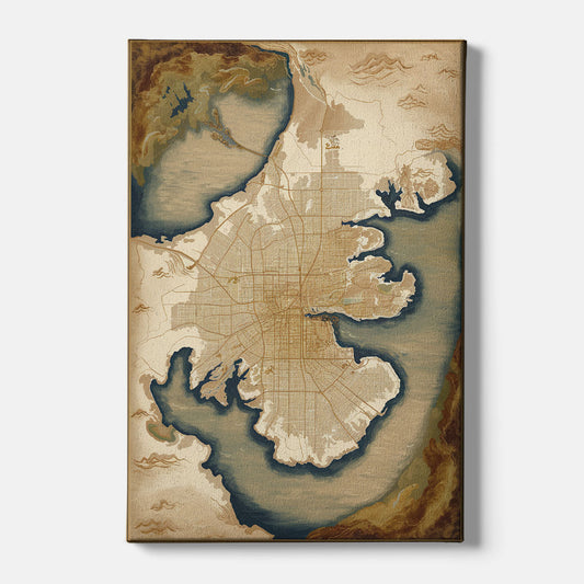 Charleston Map Design - Canvas Wall Art