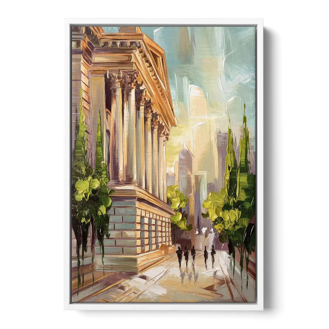 Greensboro Historic Architecture - White Frame Canvas