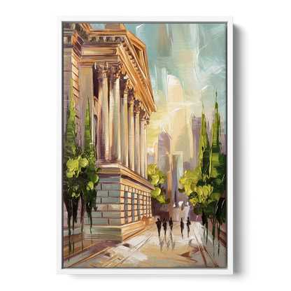 Greensboro Historic Architecture - White Frame Canvas