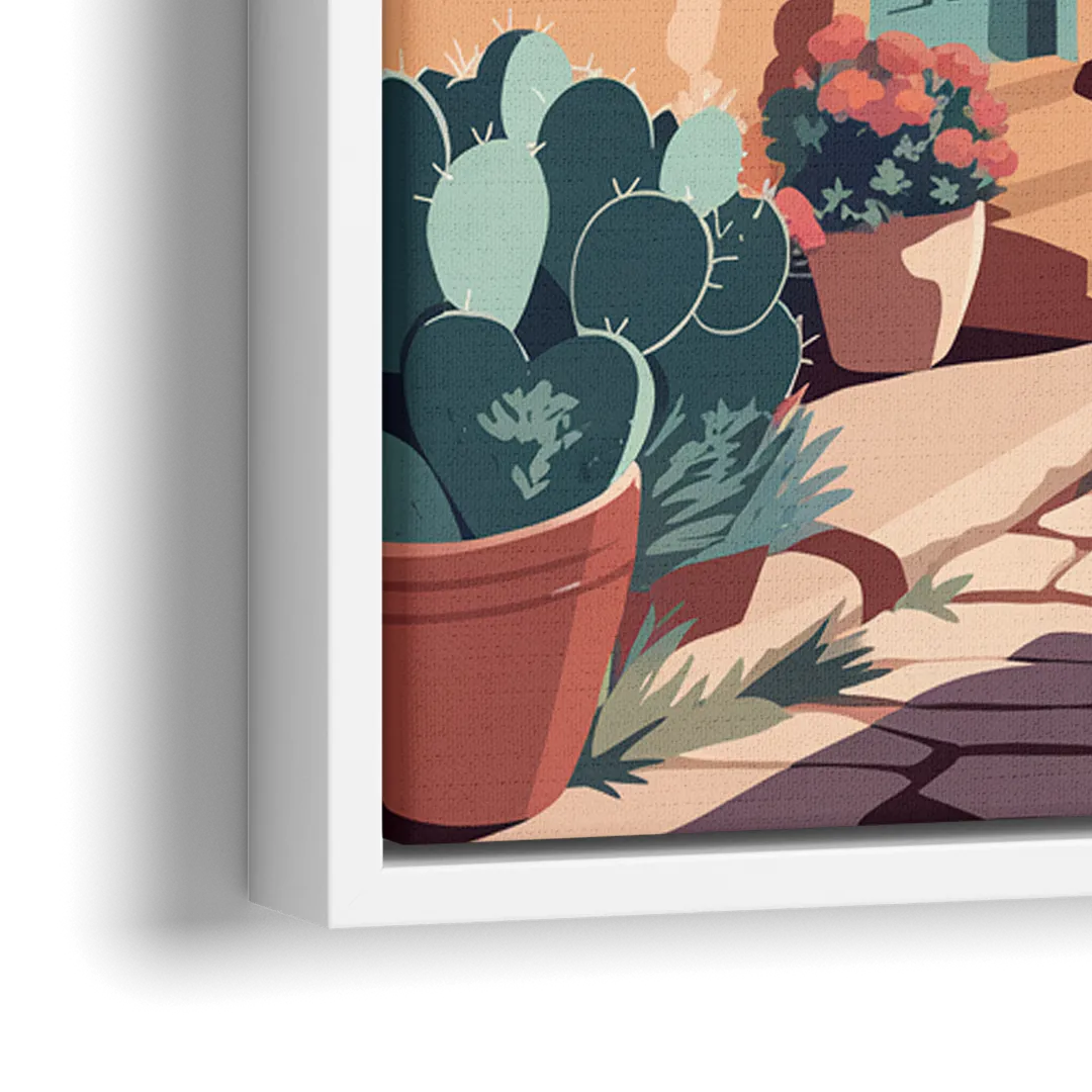Santa Fe Southwest Charm - Close-Up White Frame Canvas
