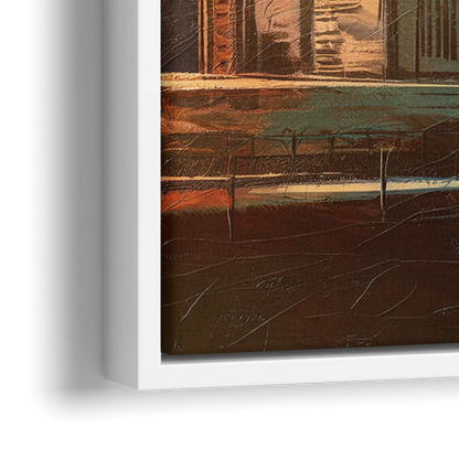 Detroit Urban Skyline - Close-Up White Frame Canvas