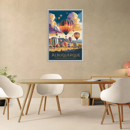 Albuquerque Balloon Fiesta - Living Room White Frame Canvas