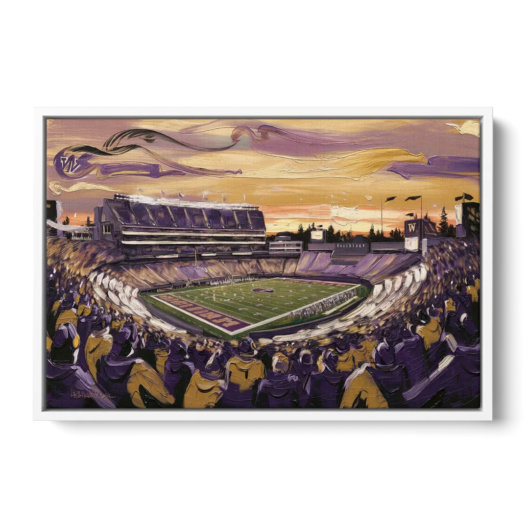 Washington Huskies Spirit - White Frame Canvas