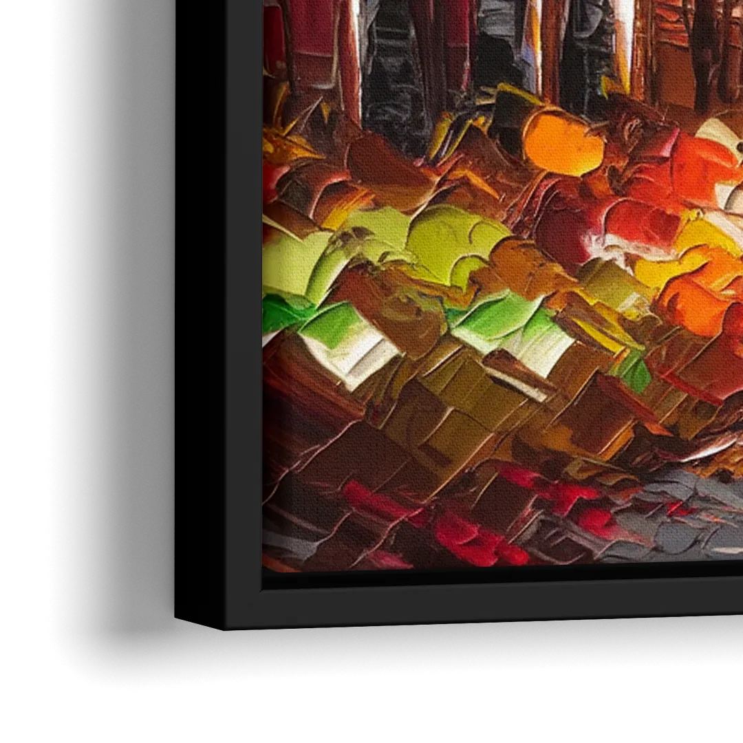 Ashland Autumn Forest - Close-Up Black Frame Canvas