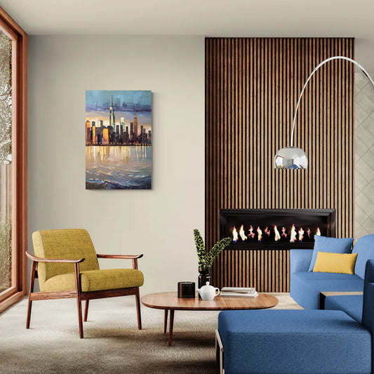 New York City Hudson River View - Canvas Wall Art Living Room