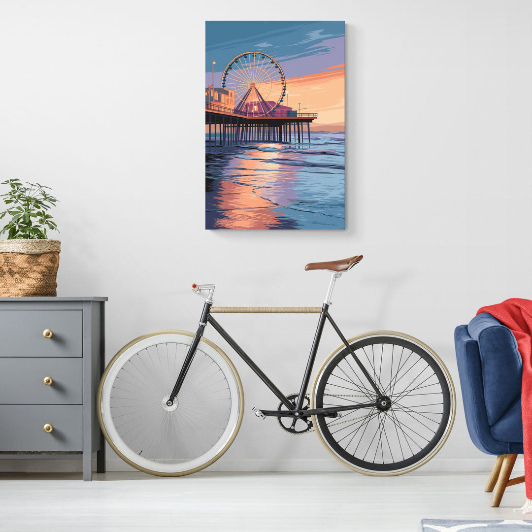 Los Angeles Santa Monica Pier - Canvas Wall Art Living Room