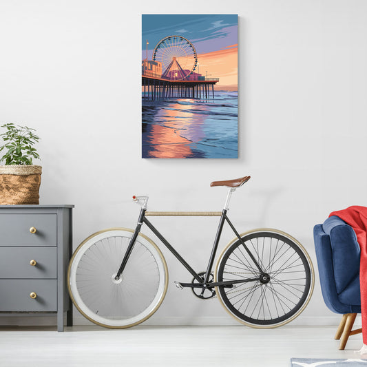 Los Angeles Santa Monica Pier - Canvas Wall Art Living Room
