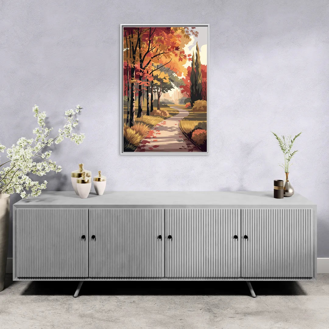 Arlington Autumn Colors - Living Room White Frame Canvas
