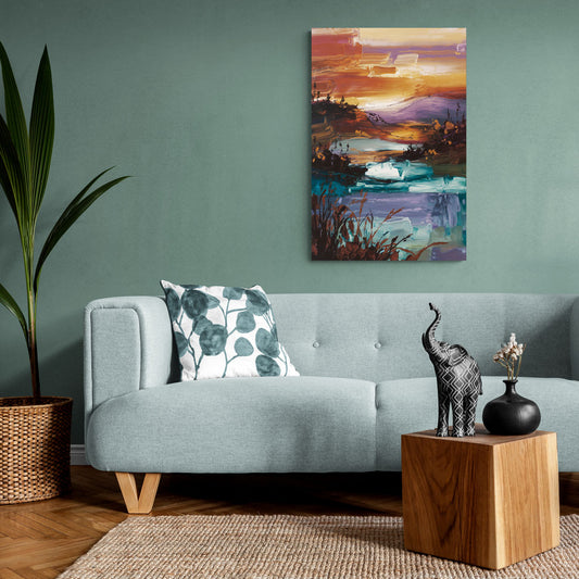 Ashland Evening Glow - Canvas Wall Art Living Room