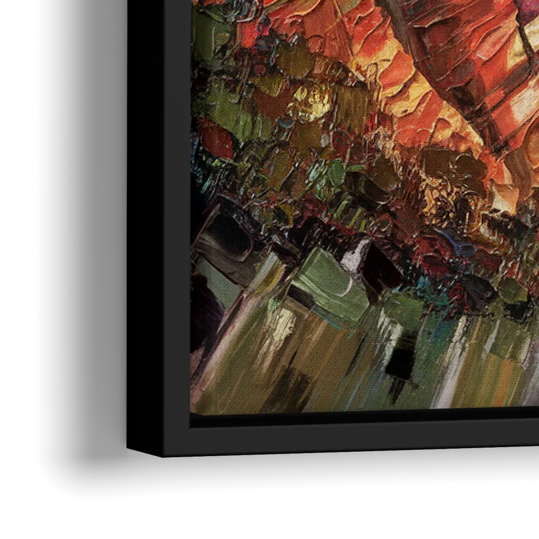 San Diego Sunset Cliffs - Close-Up Black Frame Canvas