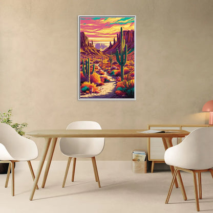 Bisbee Colorful Southwest Vibes - Living Room White Frame Canvas