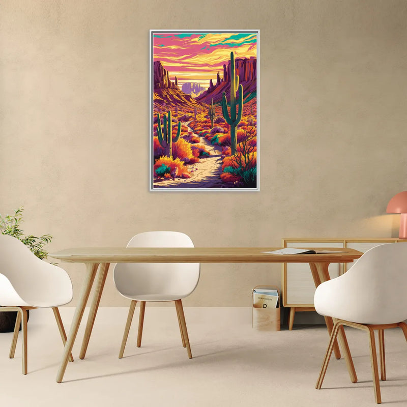 Bisbee Colorful Southwest Vibes - Living Room White Frame Canvas
