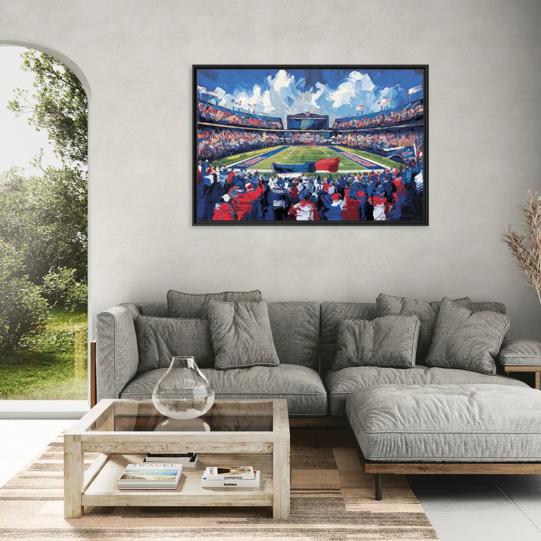 Buffalo Bills Stadium Energy - Living Room Black Frame Canvas