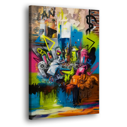 Austin Graffiti Street Style - Canvas Print Art Sides