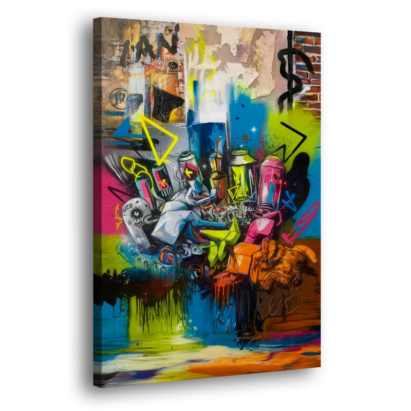 Austin Graffiti Street Style - Canvas Print Art Sides