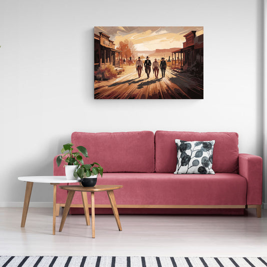 Tombstone Gunfight Scenery - Canvas Wall Art Living Room