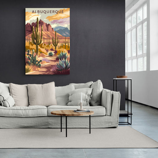 Albuquerque Desert Landscape - Canvas Wall Art Living Room